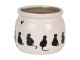 Béžový obal na květináč s kočkami a srdíčkem Dog&Cat L - Ø 20*15 cm