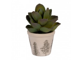 Béžový obal na květináč se stromky Natural Pine Trees XS - Ø 8*7 cm