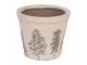 Béžový obal na květináč se stromky Natural Pine Trees XS - Ø 8*7 cm