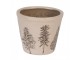 Béžový obal na květináč se stromky Natural Pine Trees S - Ø 12*11 cm