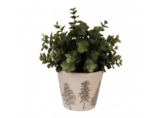 Béžový obal na květináč se stromky Natural Pine Trees S - Ø 12*11 cm