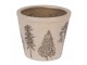 Béžový obal na květináč se stromky Natural Pine Trees S - Ø 12*11 cm
