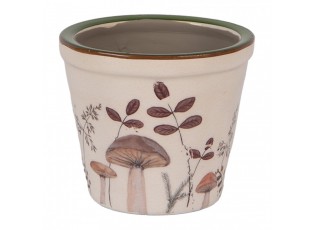Béžový obal na květináč s houbičkami Little Forest Jewels XS - Ø 8*7 cm