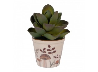 Béžový obal na květináč s houbičkami Little Forest Jewels XS - Ø 8*7 cm