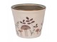 Béžový obal na květináč s houbičkami Little Forest Jewels S - Ø 12*11 cm Clayre & Eef