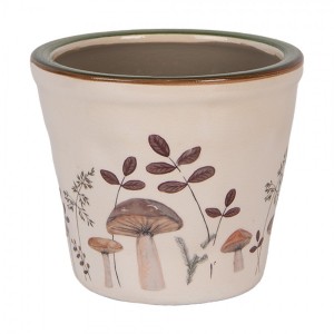 Béžový obal na květináč s houbičkami Little Forest Jewels S - Ø 12*11 cm