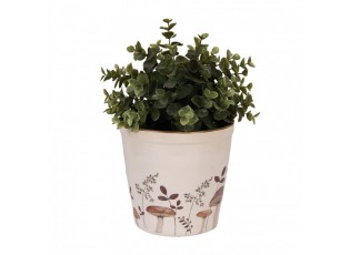 Béžový obal na květináč s houbičkami Little Forest Jewels M - Ø 15*14 cm
