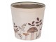 Béžový obal na květináč s houbičkami Little Forest Jewels M - Ø 15*14 cm