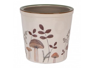 Béžový obal na květináč s houbičkami Little Forest Jewels L - Ø 17*16 cm