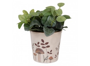 Béžový obal na květináč s houbičkami Little Forest Jewels L - Ø 17*16 cm