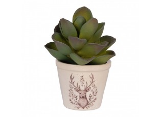 Béžový obal na květináč s jelenem Gentle Wilderness XS - Ø 8*7 cm