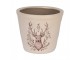 Béžový obal na květináč s jelenem Gentle Wilderness S - Ø 12*11 cm