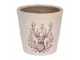 Béžový obal na květináč s jelenem Gentle Wilderness M - Ø 15*14 cm