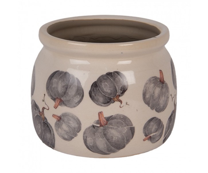 Keramický květináč s dýněmi Country Style Pumpkin S - Ø 12*10 cm Clayre & Eef