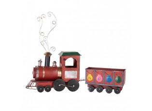 Červená kovová dekorace vláček Locomotive - 63*15*38/50 cm