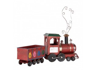 Červená kovová dekorace vláček Locomotive - 63*15*38/50 cm