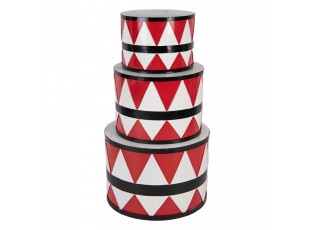 3ks kovový dekorační buben Christmas Drum - Ø 47*32 / Ø 39*28 / Ø 31*22 cm