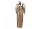 Zlatá antik kovová veliká dekorace anděl se srdcem Christmas Angel - 52*22*144 cm