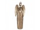 Zlatá antik kovová veliká dekorace anděl se srdcem Christmas Angel - 52*22*144 cm