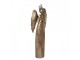 Zlatá antik kovová veliká dekorace anděl se srdcem Christmas Angel - 52*22*144 cm