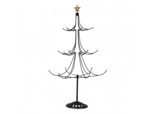 Černá antik kovová dekorace stromek Christmas Tree - Ø 41*71 cm