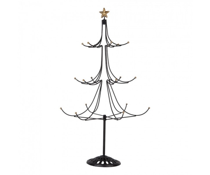 Černá antik kovová dekorace stromek Christmas Tree - Ø 41*71 cm