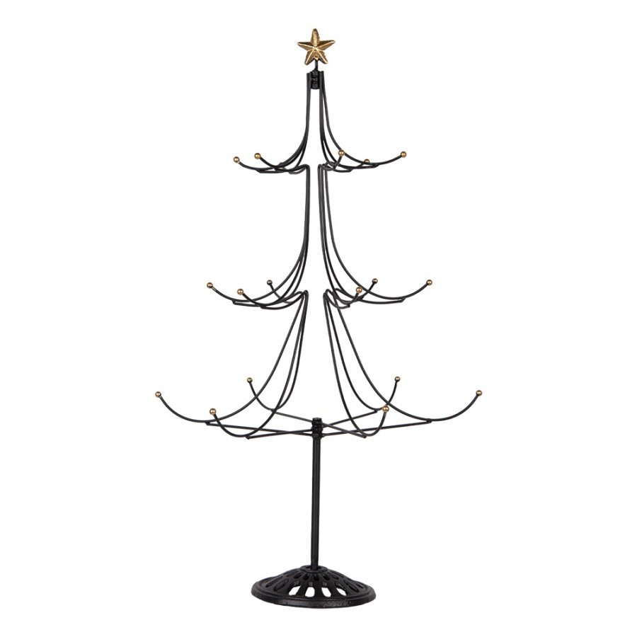 Černá antik kovová dekorace stromek Christmas Tree - Ø 41*71 cm