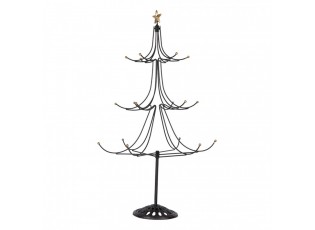 Černá antik kovová dekorace stromek Christmas Tree - Ø 41*71 cm