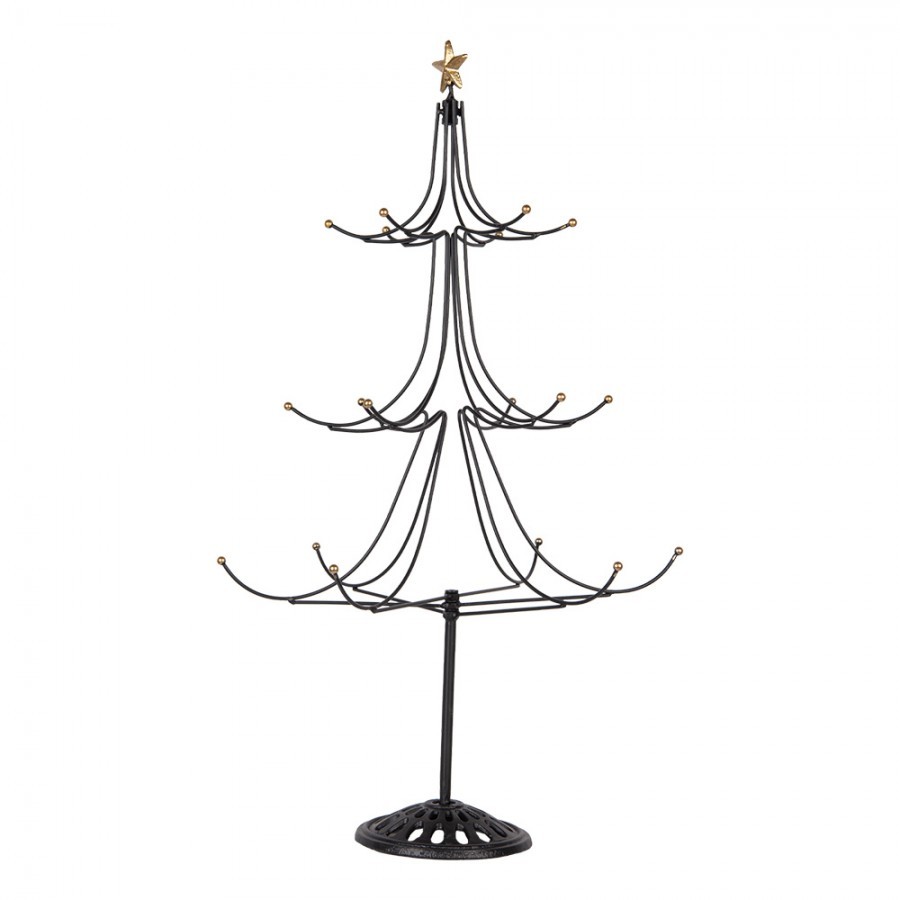 Černá antik kovová dekorace stromek Christmas Tree - Ø 41*71 cm