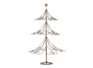 Zlatá antik kovová dekorace stromek Christmas tree - Ø 46*75 cm