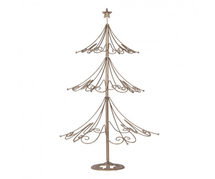 Zlatá antik kovová dekorace stromek Christmas tree - Ø 46*75 cm