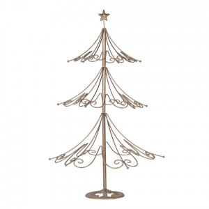 Zlatá antik kovová dekorace stromek Christmas tree - Ø 46*75 cm