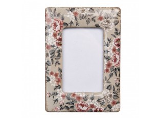 Fotorámeček s keramickým okrajem s květy Floria - 13*2*18 cm / 9*13 cm