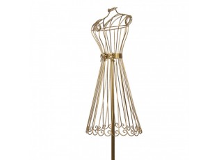 Zlatá kovová figurína se zdobnými šaty Mannequin - 42*36*142 cm