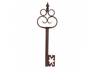 Hnědá kovová dekorace ve tvaru starého klíče Key - 17*3*54 cm