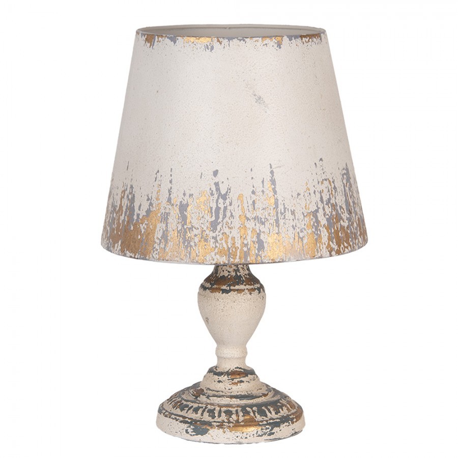 Béžová antik kovová stolní lampa Aurélia - Ø 32*47 cm E27/ma* 1*60W