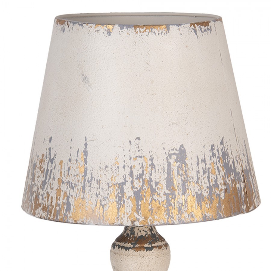 Béžová antik kovová stolní lampa Aurélia - Ø 32*47 cm E27/ma* 1*60W