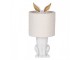 Bílá stolní lampa králík s chlupatým stínidlem Rabbi - Ø 20*43 cm E27/ma* 1*60W