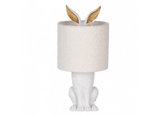 Bílá stolní lampa králík s chlupatým stínidlem Rabbi - Ø 20*43 cm E27/ma* 1*60W