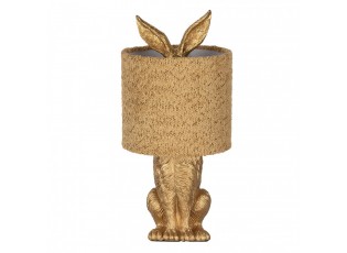 Zlatá stolní lampa králík s chlupatým stínidlem Rabbi - Ø 20*43 cm E27/ma* 1*60W