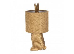 Zlatá stolní lampa králík s chlupatým stínidlem Rabbi - Ø 20*43 cm E27/ma* 1*60W