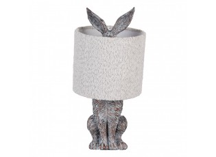 Šedá stolní lampa králík s chlupatým stínidlem Rabbi - Ø 20*43 cm E27/ma* 1*60W