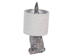 Šedá stolní lampa králík s chlupatým stínidlem Rabbi - Ø 20*43 cm E27/ma* 1*60W
