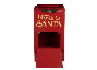 Červená kovová dekorační schránka Letters to Santa - 33*26*67 cm