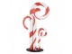 Červeno-bílá kovová dekorace lízátka Candy Cane - 24*11*46 cm Clayre & Eef
