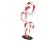 Červeno-bílá kovová dekorace lízátka Candy Cane - 24*11*46 cm Clayre & Eef