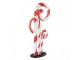 Červeno-bílá kovová dekorace lízátka Candy Cane - 24*11*46 cm Clayre & Eef