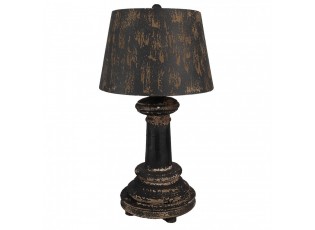 Černá antik dřevěno-kovová stolní lampa Nathalie - Ø 35*64 cm E27/ma* 1*60W