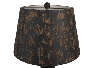 Černá antik dřevěno-kovová stolní lampa Nathalie - Ø 35*64 cm E27/ma* 1*60W