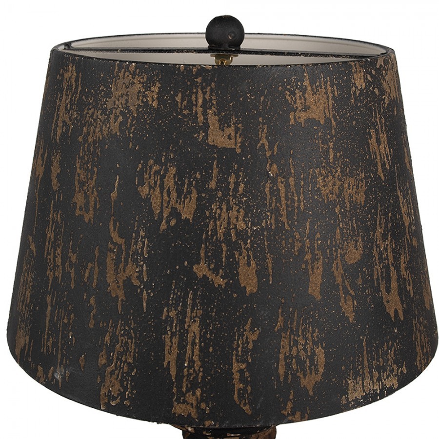 Černá antik dřevěno-kovová stolní lampa Nathalie - Ø 35*64 cm E27/max 1*60W